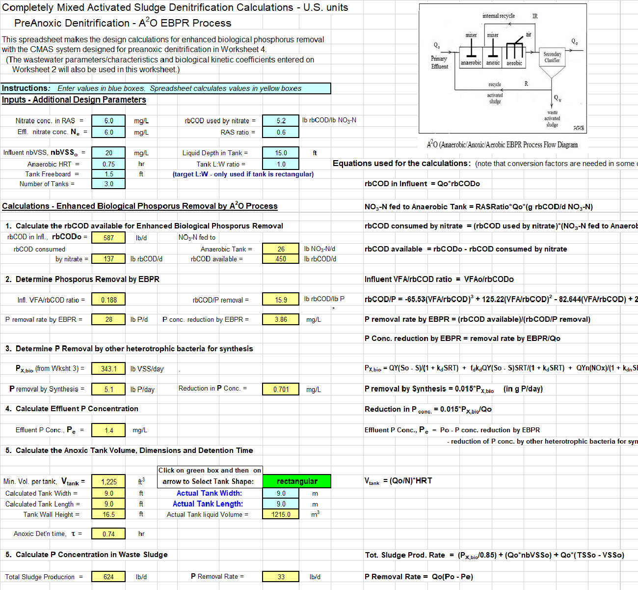 EBPR Design Calculations Spreadsheet Screenshot