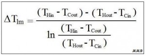 Equation for heat exchanger thermal design calculations spreadsheet